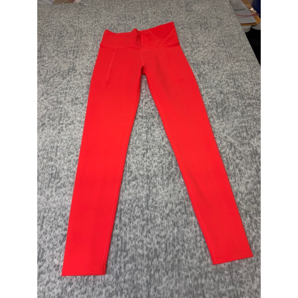 DSG Girls Momentum High-Rise Leggings Ember Neon Orange L 14 Media Pocket NEW